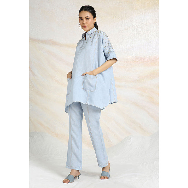 Kaveri Blue Star Square Co-Ord (Set of 2)