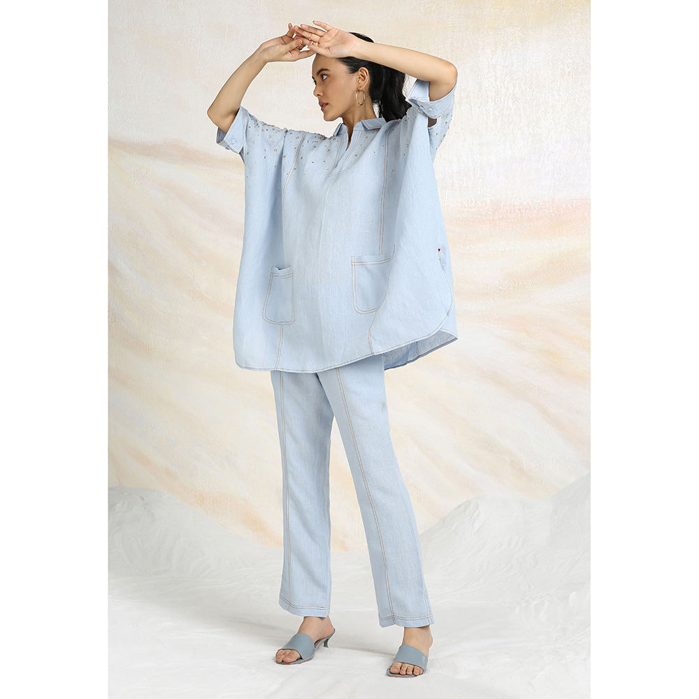 Kaveri Blue Star Square Co-Ord (Set of 2)