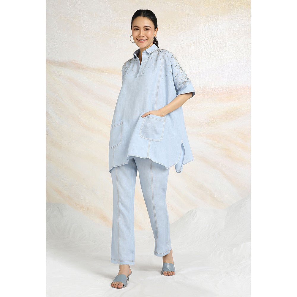 Kaveri Blue Star Square Co-Ord (Set of 2)