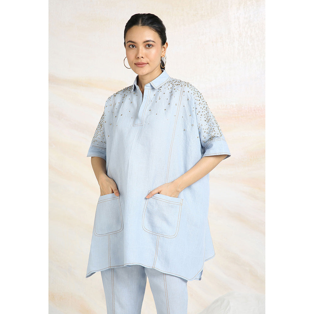 Kaveri Blue Star Square Co-Ord (Set of 2)