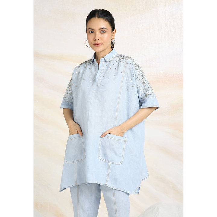 Kaveri Blue Star Square Co-Ord (Set of 2)