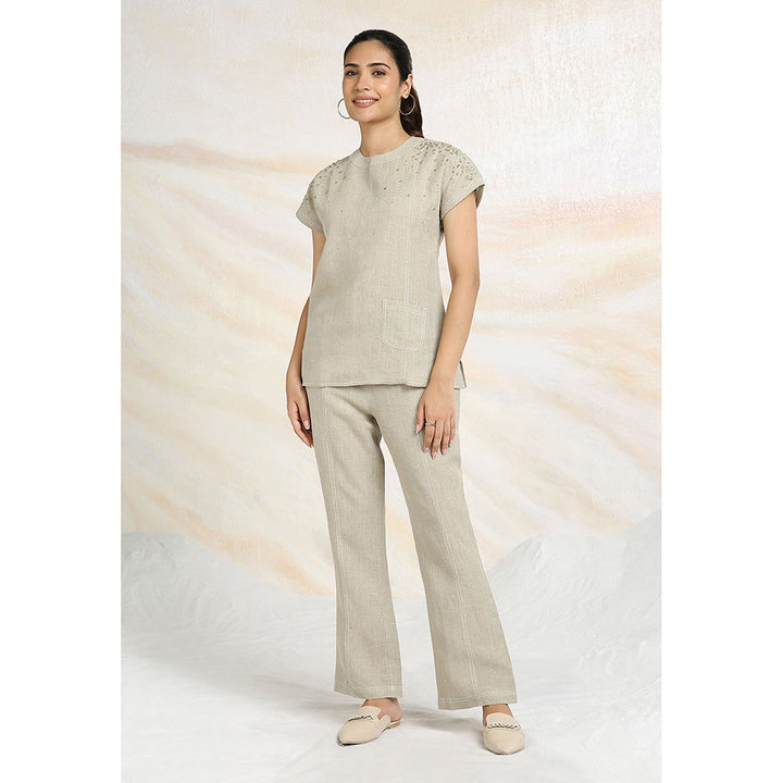 Kaveri Beige Natural Rhine Co-Ord (Set of 2)