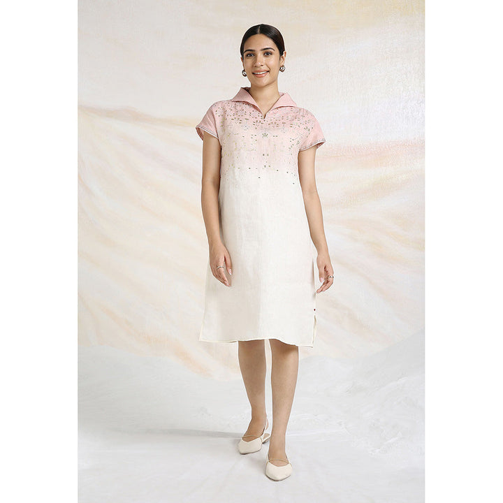 Kaveri Pink Blush Leaf Dress