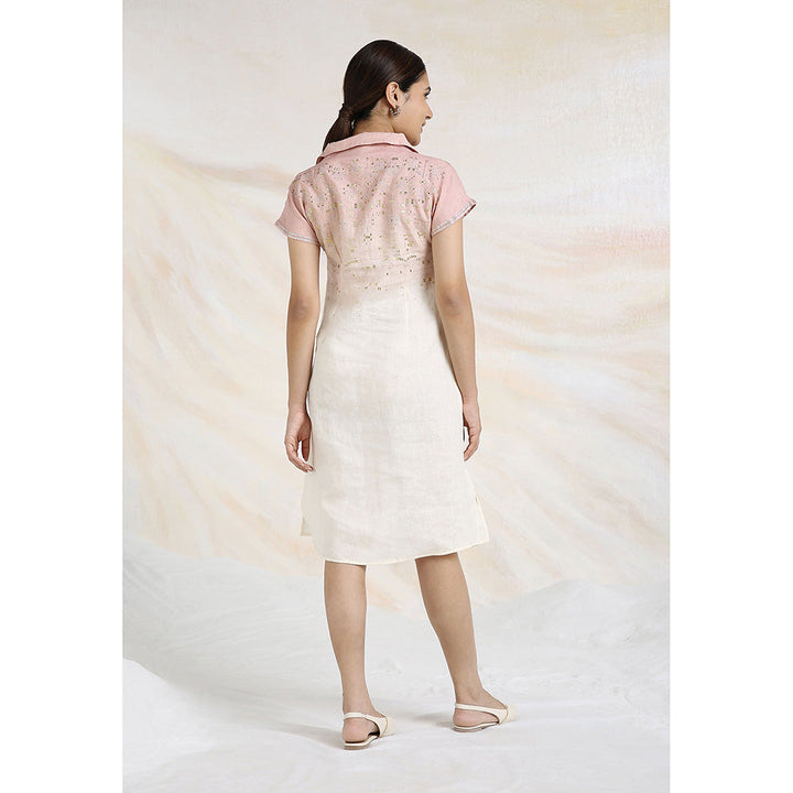 Kaveri Pink Blush Leaf Dress