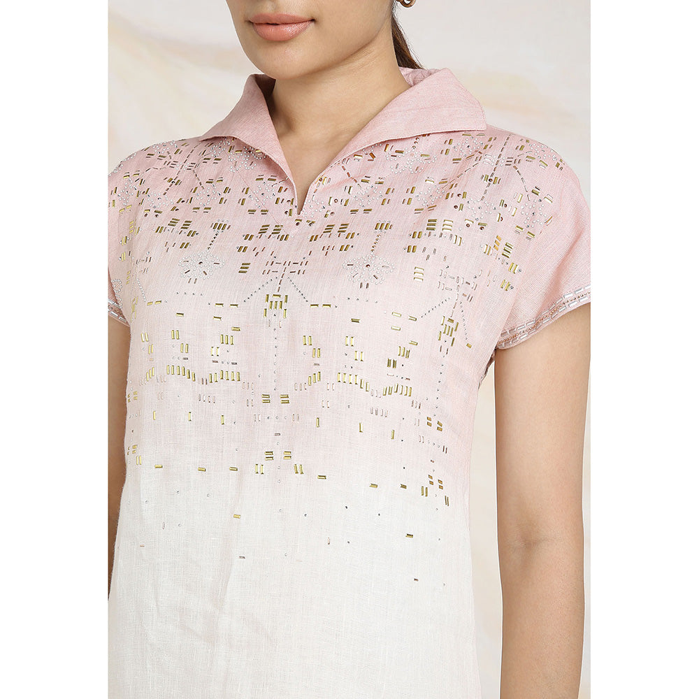 Kaveri Pink Blush Leaf Dress