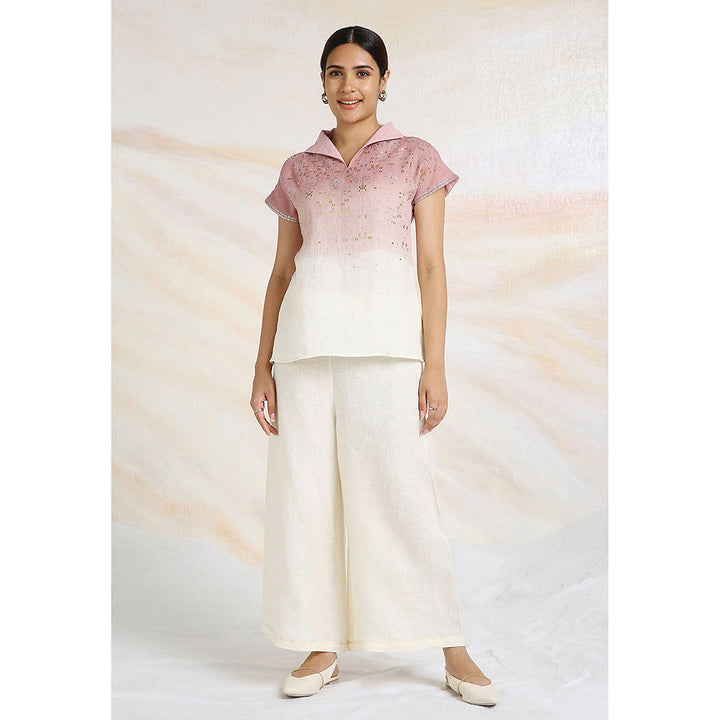 Kaveri Pink Blush Leaf Co-Ord (Set of 2)