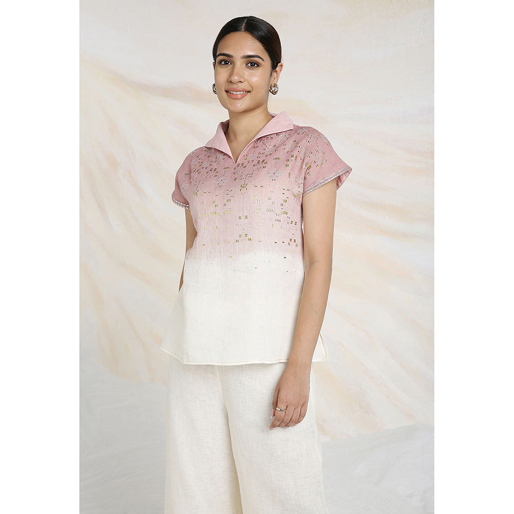 Kaveri Pink Blush Leaf Co-Ord (Set of 2)