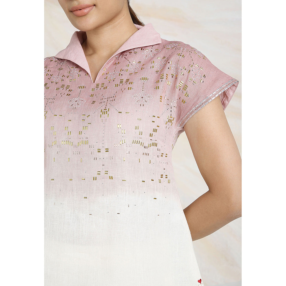 Kaveri Pink Blush Leaf Co-Ord (Set of 2)