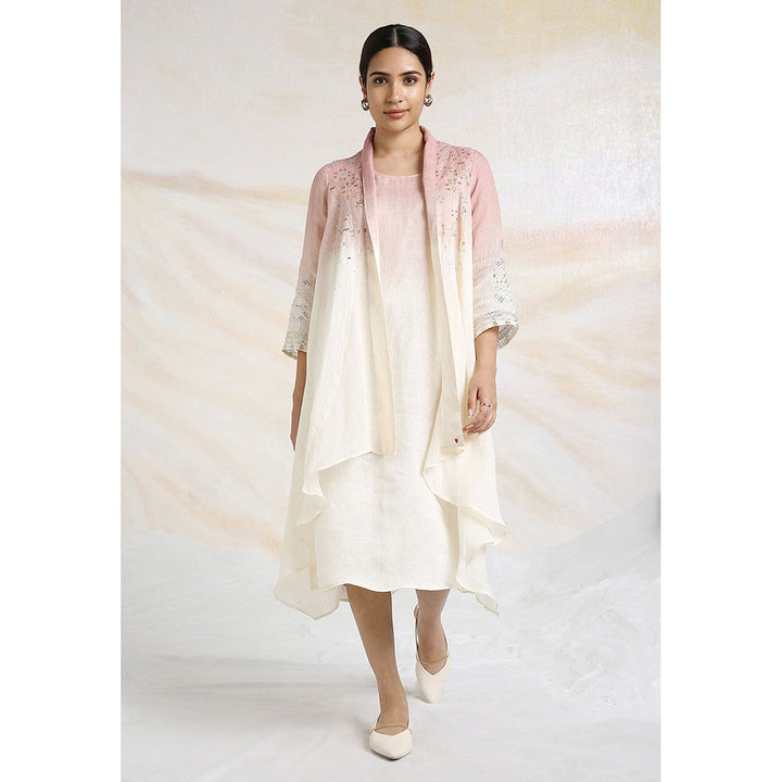 Kaveri Pink Blush Mykonos Jacket with Dress (Set of 2)