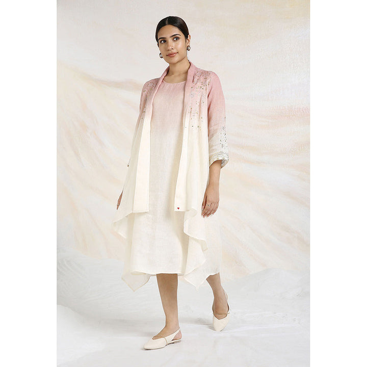 Kaveri Pink Blush Mykonos Jacket with Dress (Set of 2)