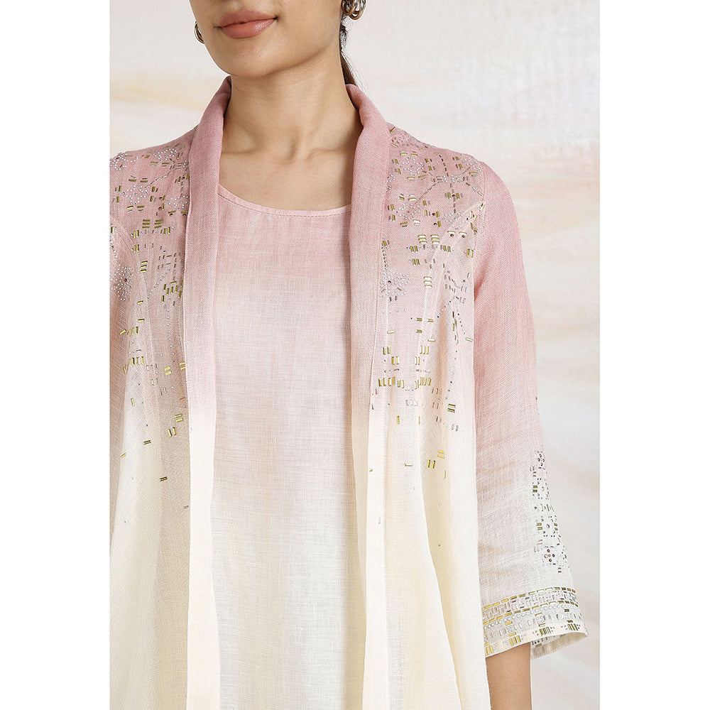 Kaveri Pink Blush Mykonos Jacket with Dress (Set of 2)