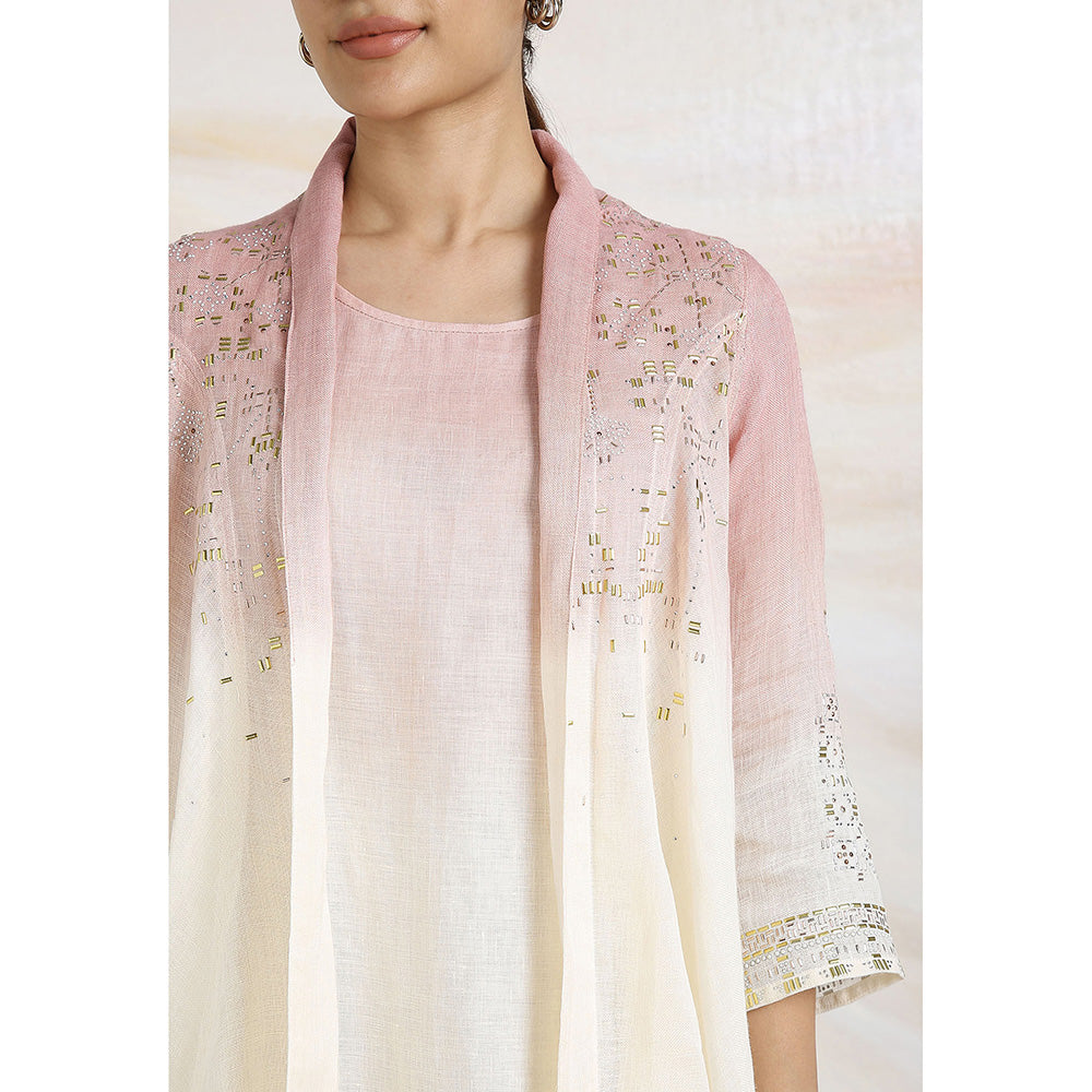 Kaveri Pink Blush Mykonos Jacket with Dress (Set of 2)