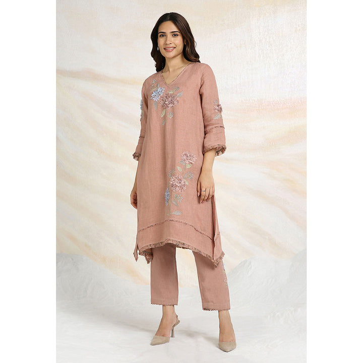 Kaveri Pink Peony Fly Free Kurta with Pant and Dupatta (Set of 3)