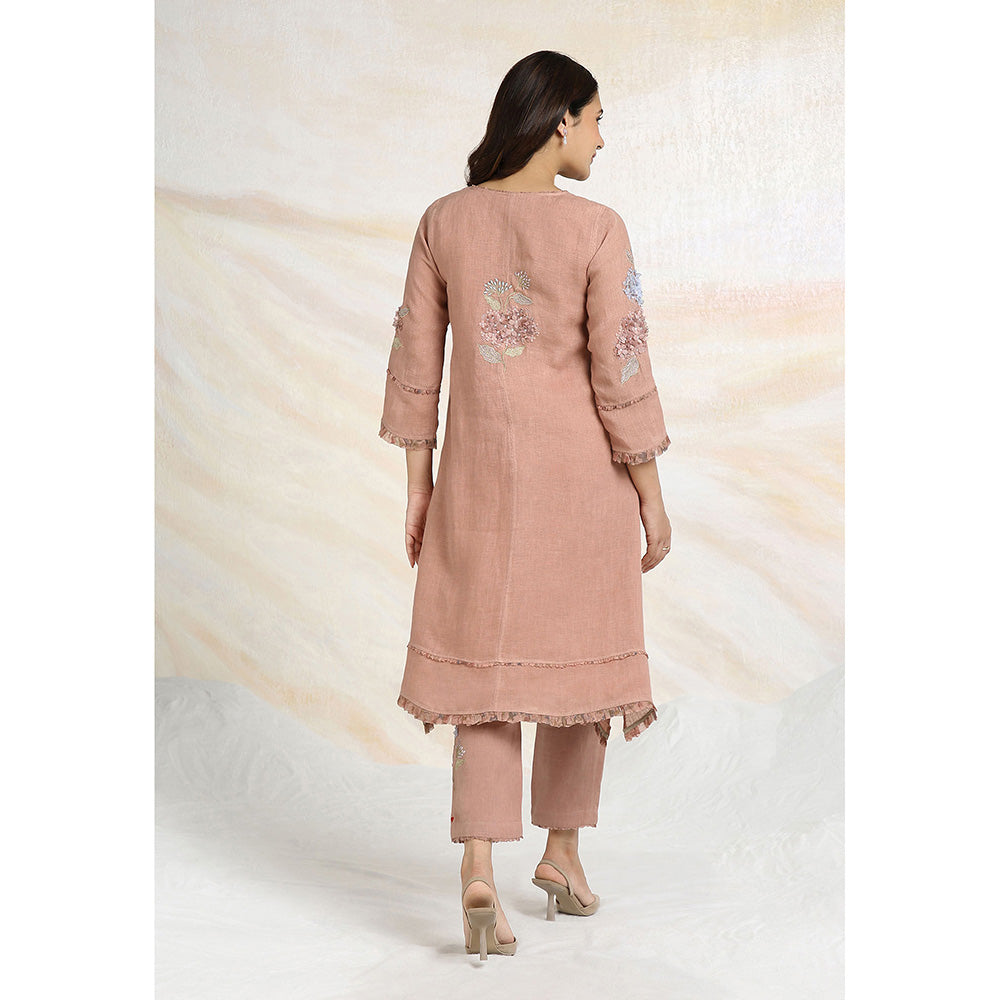 Kaveri Pink Peony Fly Free Kurta with Pant and Dupatta (Set of 3)