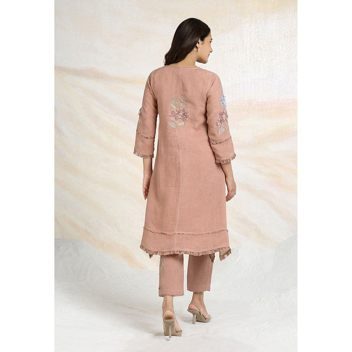 Kaveri Pink Peony Fly Free Kurta with Pant and Dupatta (Set of 3)