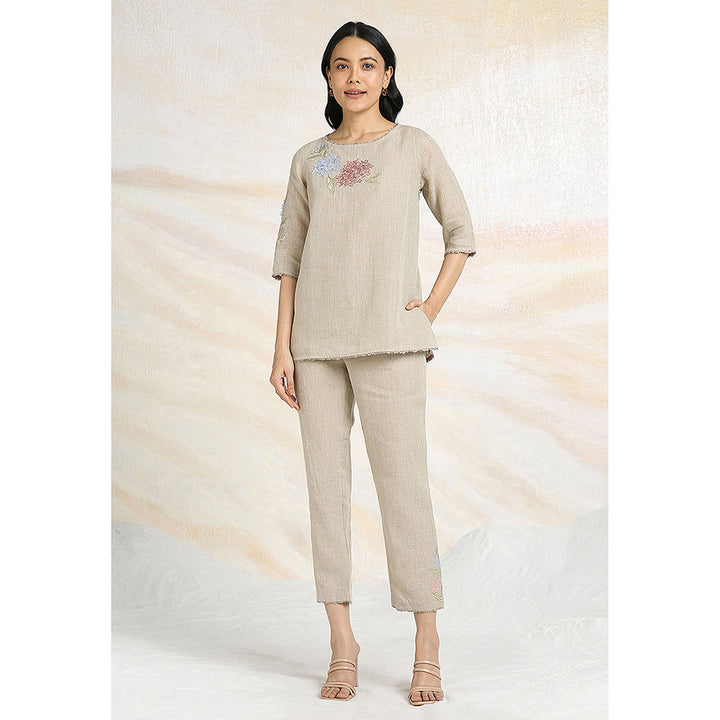 Kaveri Beige Natural Mona Co-Ord (Set of 2)