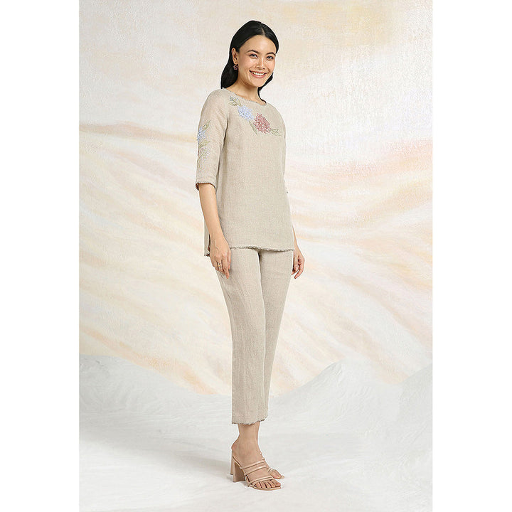 Kaveri Beige Natural Mona Co-Ord (Set of 2)