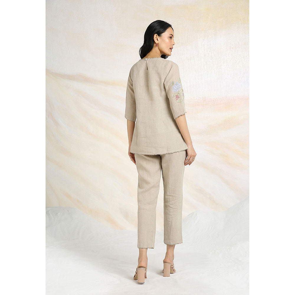 Kaveri Beige Natural Mona Co-Ord (Set of 2)