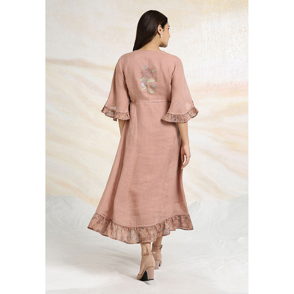 Kaveri Pink Peony Bed Of Roses Dress