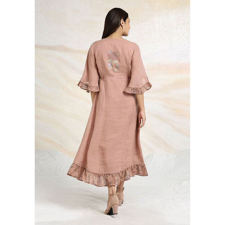 Kaveri Pink Peony Bed Of Roses Dress