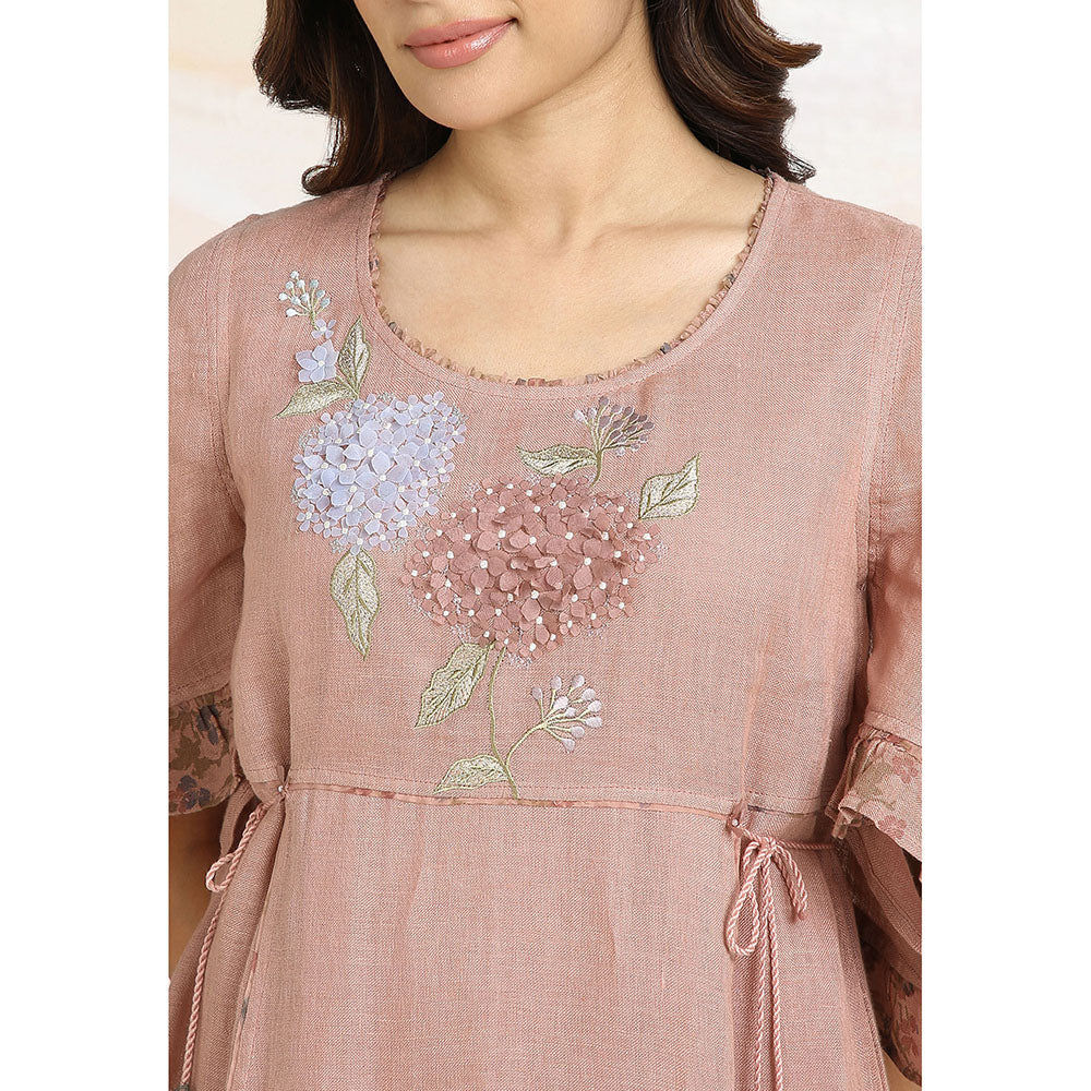 Kaveri Pink Peony Bed Of Roses Dress