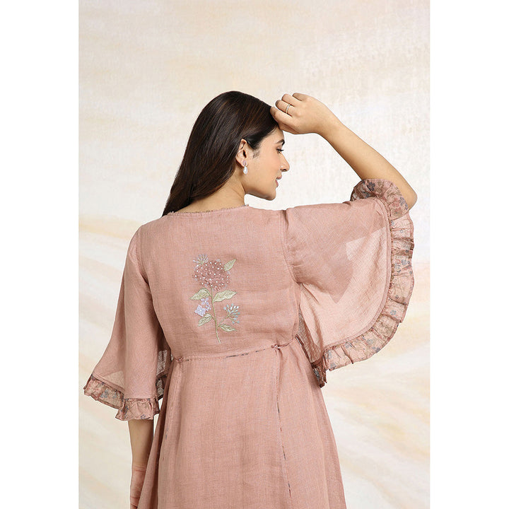 Kaveri Pink Peony Bed Of Roses Dress