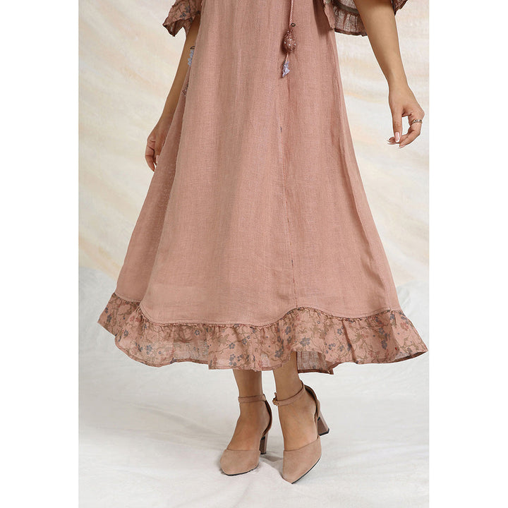 Kaveri Pink Peony Bed Of Roses Dress