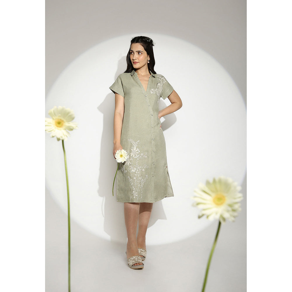 Kaveri Green Sage Wave Dress