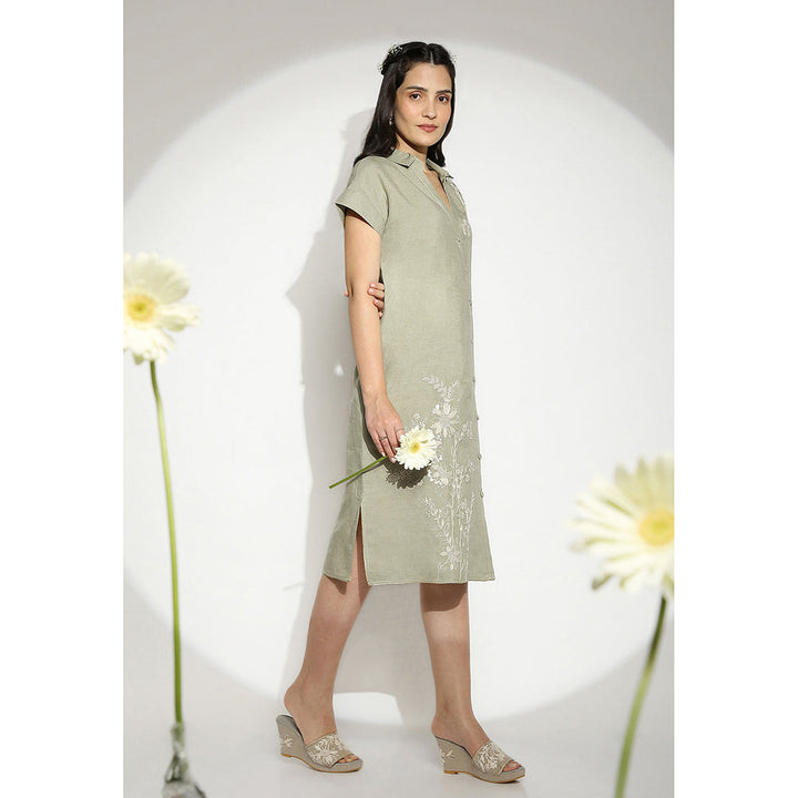 Kaveri Green Sage Wave Dress