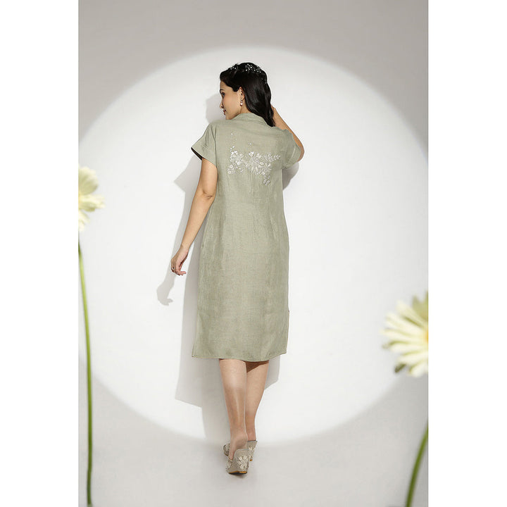 Kaveri Green Sage Wave Dress