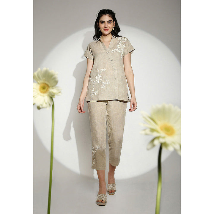 Kaveri Beige Natural Wave Co-Ord (Set of 2)