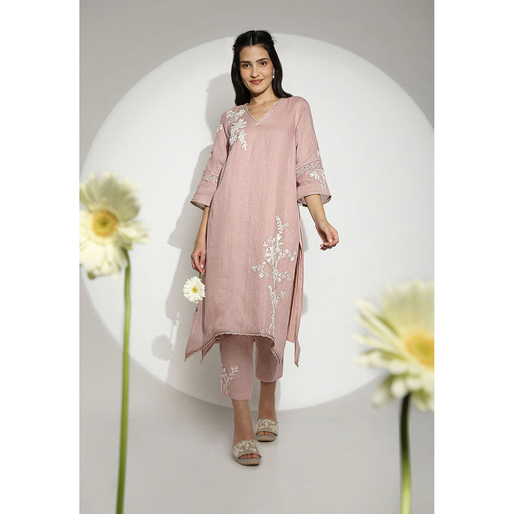 Kaveri Pink Blush Fly Free Kurta with Pant (Set of 2)