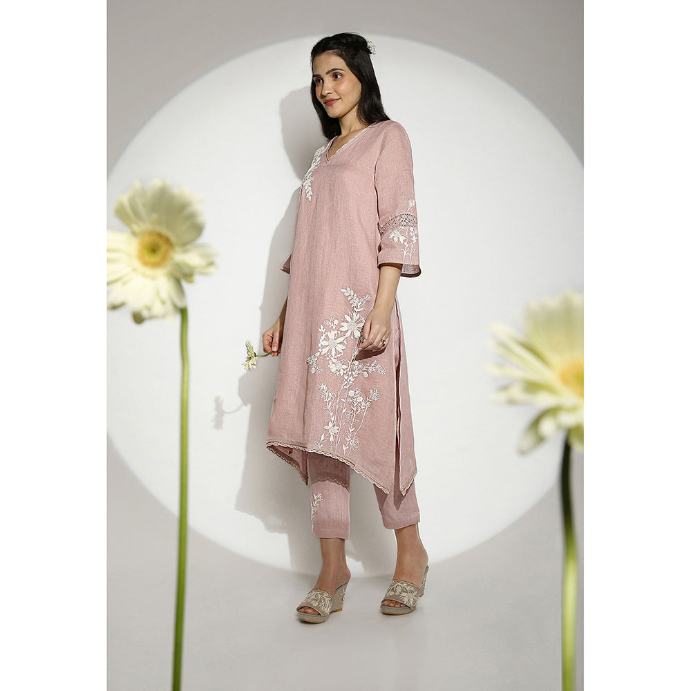 Kaveri Pink Blush Fly Free Kurta with Pant (Set of 2)