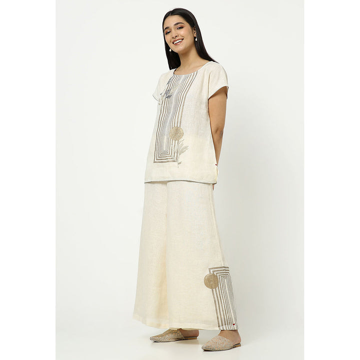 Kaveri Off White Leaf Co-Ord (Set of 2)