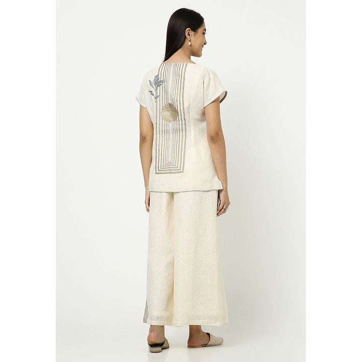 Kaveri Off White Leaf Co-Ord (Set of 2)