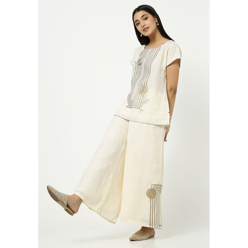 Kaveri Off White Leaf Co-Ord (Set of 2)