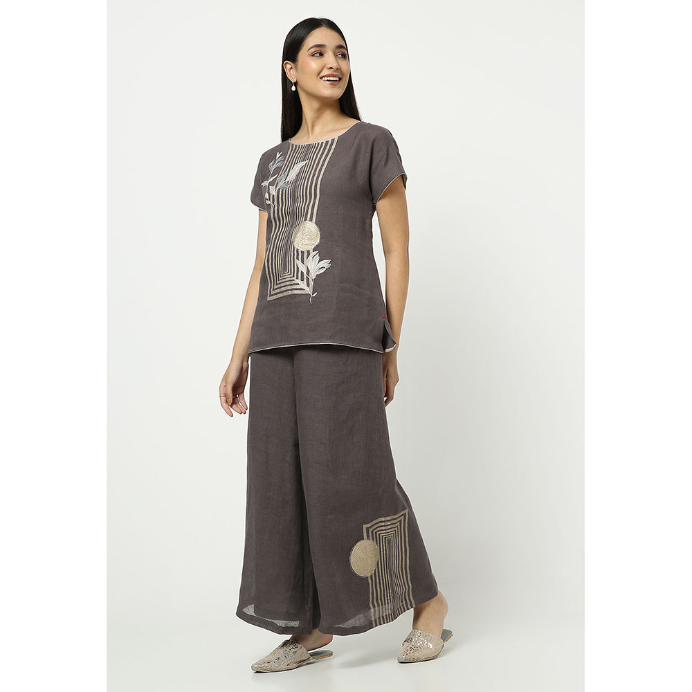 Kaveri Grey Leaf Co-Ord (Set of 2)