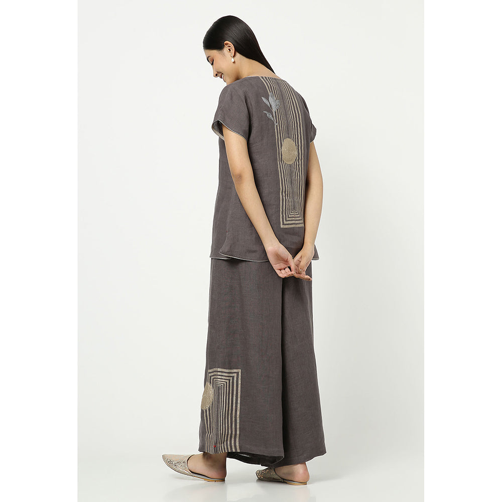 Kaveri Grey Leaf Co-Ord (Set of 2)