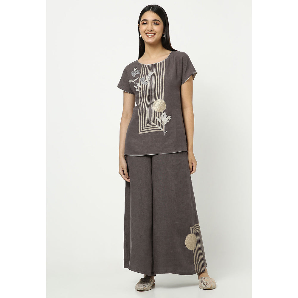 Kaveri Grey Leaf Co-Ord (Set of 2)