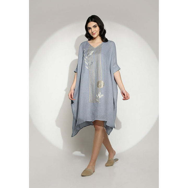 Kaveri Shadow Blue Kaftan Dress