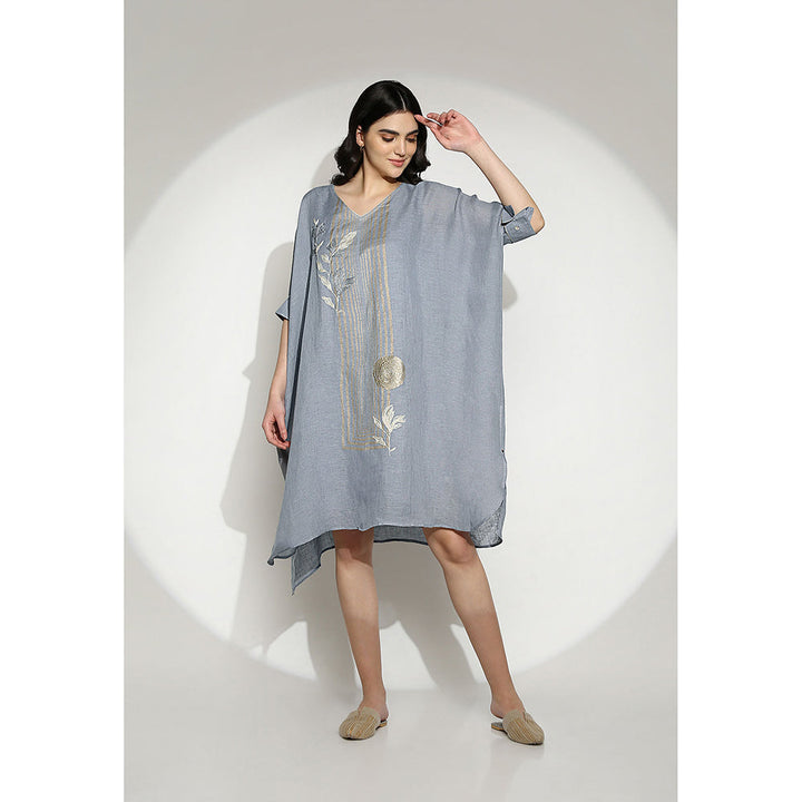 Kaveri Shadow Blue Kaftan Dress