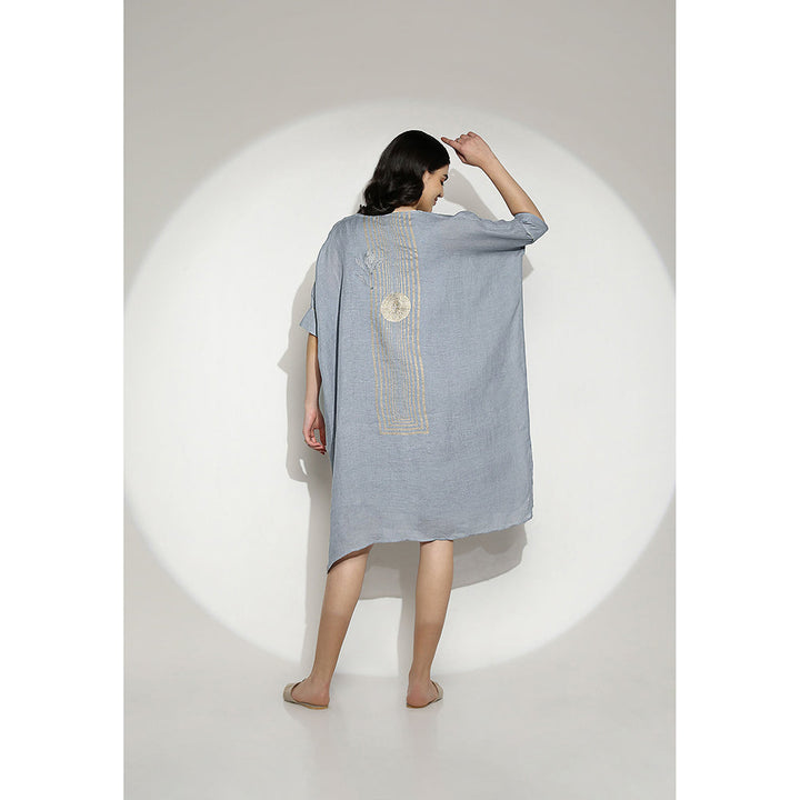 Kaveri Shadow Blue Kaftan Dress