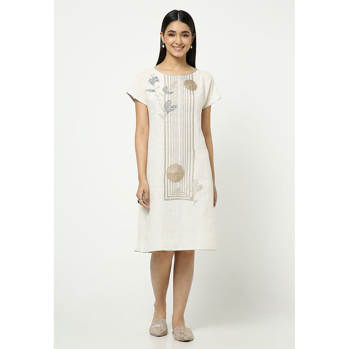 Kaveri Off White Leaf Dress