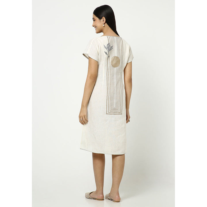 Kaveri Off White Leaf Dress