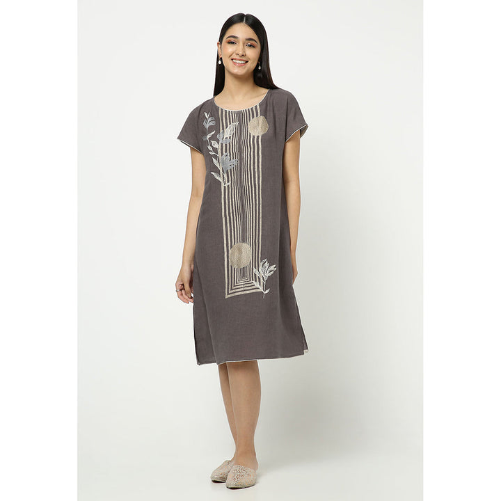 Kaveri Grey Leaf Dress