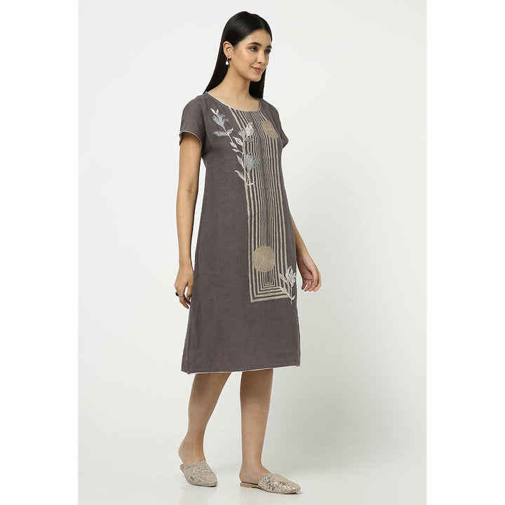 Kaveri Grey Leaf Dress