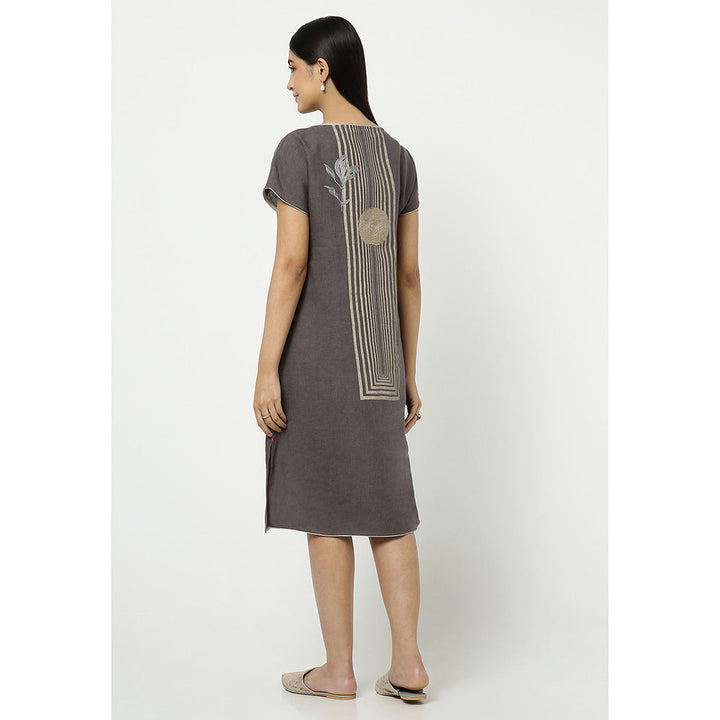 Kaveri Grey Leaf Dress