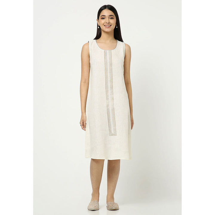 Kaveri Off White Jacket with Dress (Set of 2)