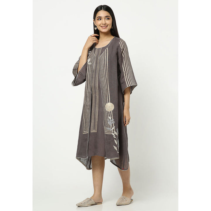 Kaveri Grey Jacket with Dress (Set of 2)