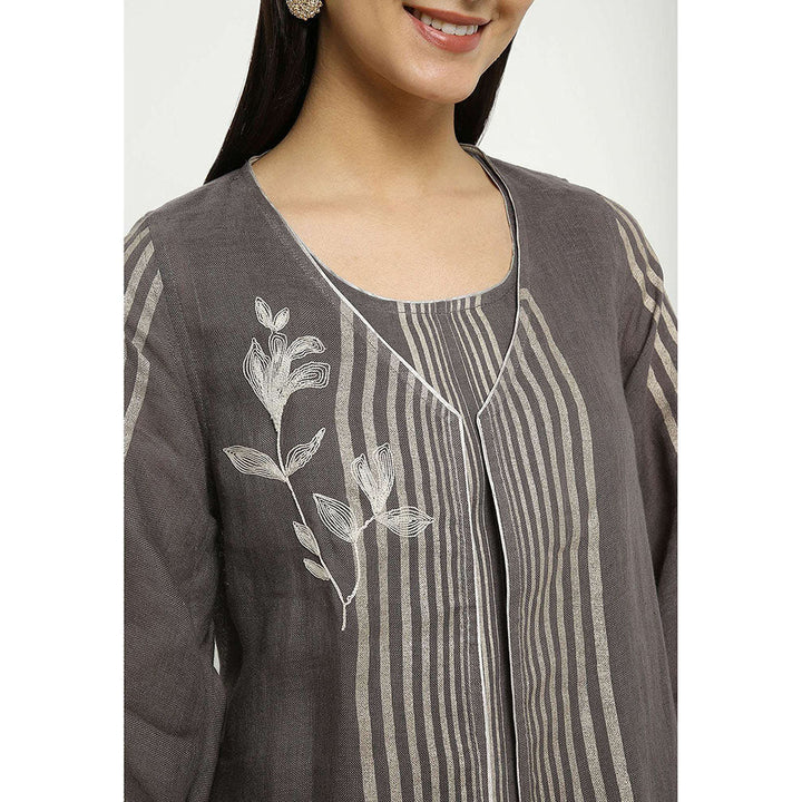 Kaveri Grey Jacket with Dress (Set of 2)